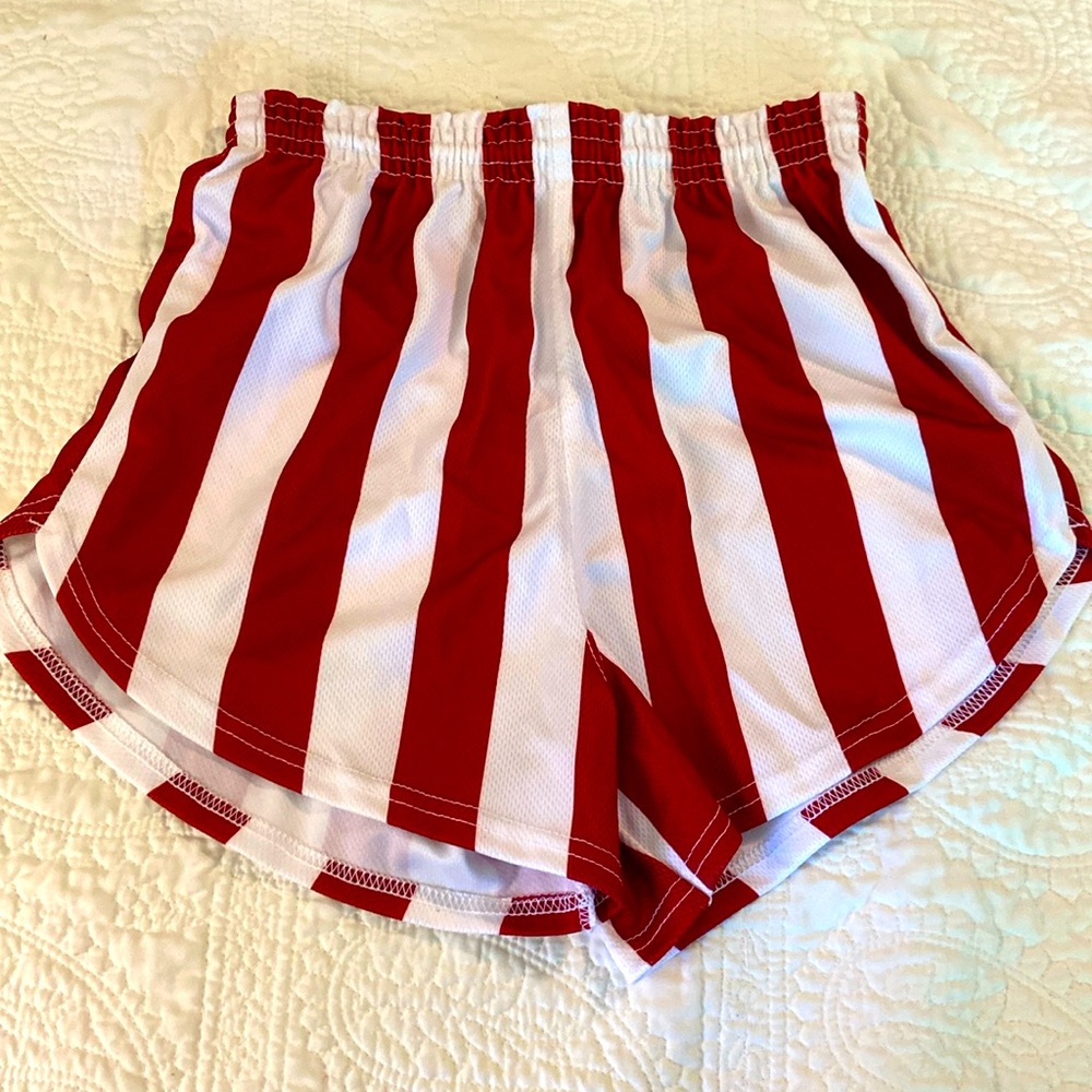 Indiana University Red & White stripe shorts